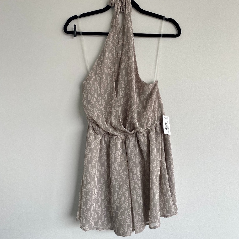 Leaf print romper